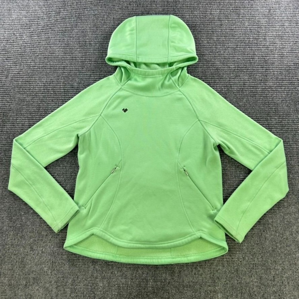 Obermeyer Girls Linnea Hoodie Youth Large Neo Mint Pullover‎ Sweatshirt Outdoors